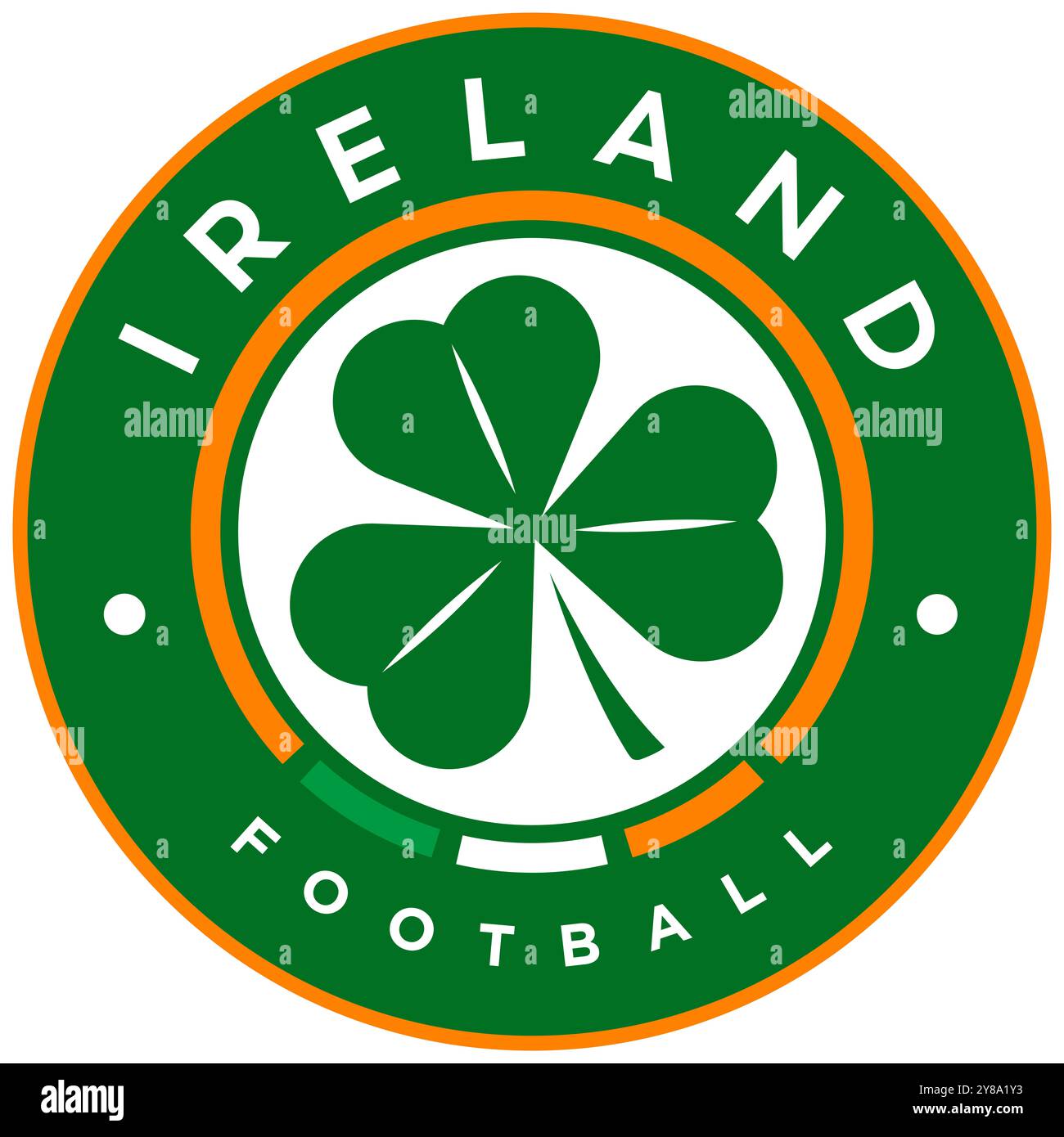 Logo della nazionale di calcio irlandese e irlandese Foto Stock