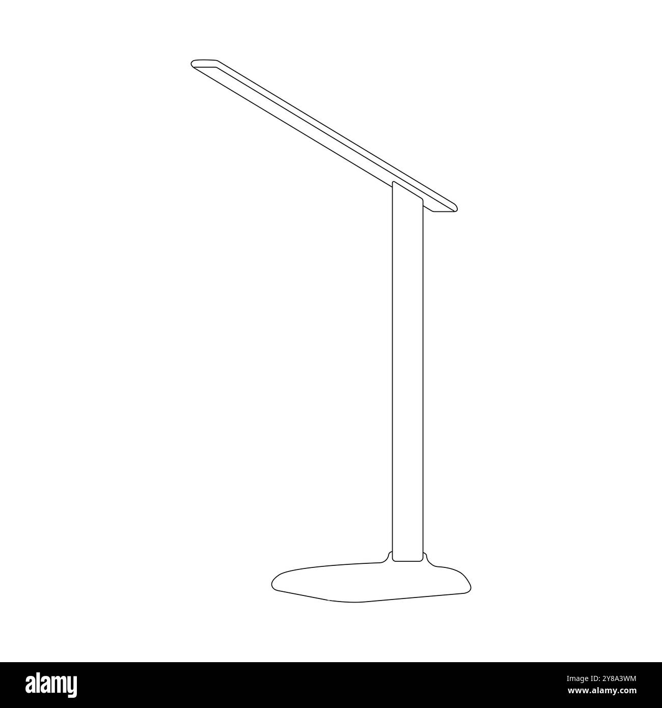 Lampada da scrivania flessibile. Arredi in stile art di linea per interni, arredamento per la casa e l'ufficio. Lampada da tavolo regolabile per la lettura. Design piatto vettoriale colorato i Illustrazione Vettoriale