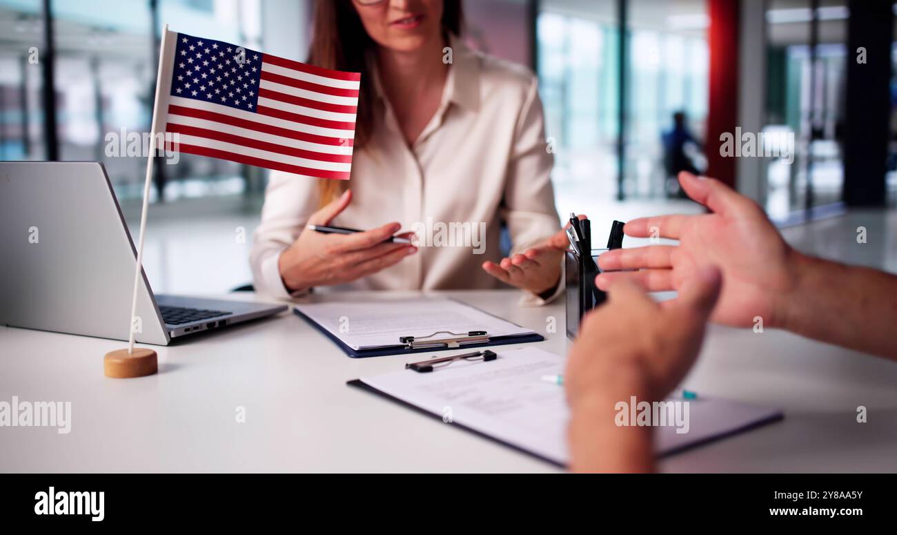 Domanda DI immigrazione USA e colloquio con visto consolare Foto Stock