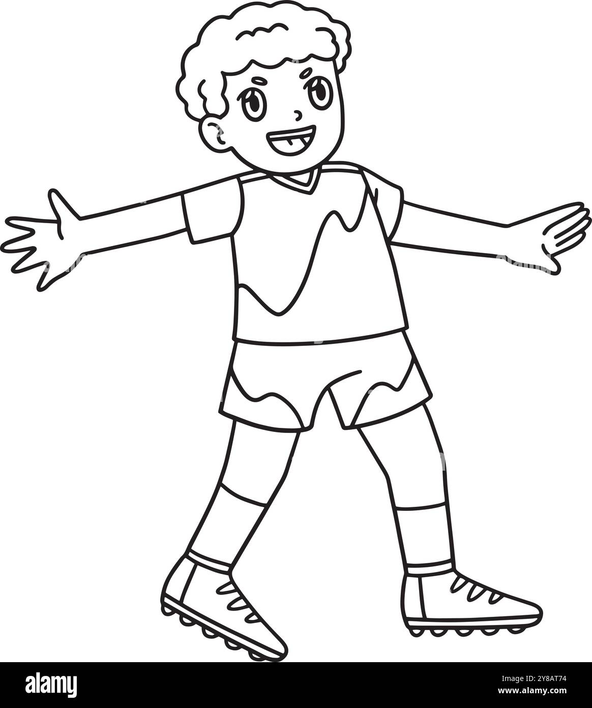 Rugby Player Fullback in posizione difensiva isolato Illustrazione Vettoriale