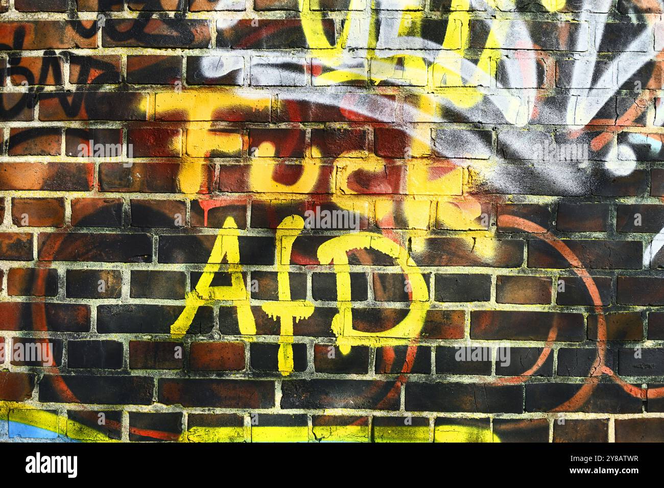 Graffiti contro l'AfD a Bergedorf, Amburgo, Germania, Graffiti gegen die AfD a Bergedorf, Deutschland Foto Stock