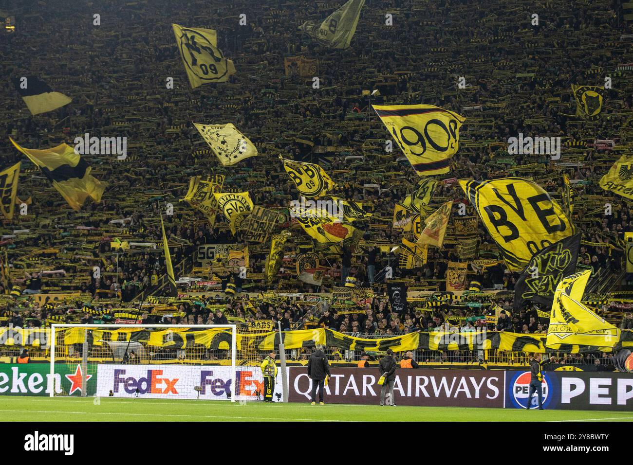 Fans von Borussia Dortmund UEFA Champions League: Borussia Dortmund - Celtic Glasgow; Signal Iduna Park, Dortmund; 01.10.2024 Foto Stock