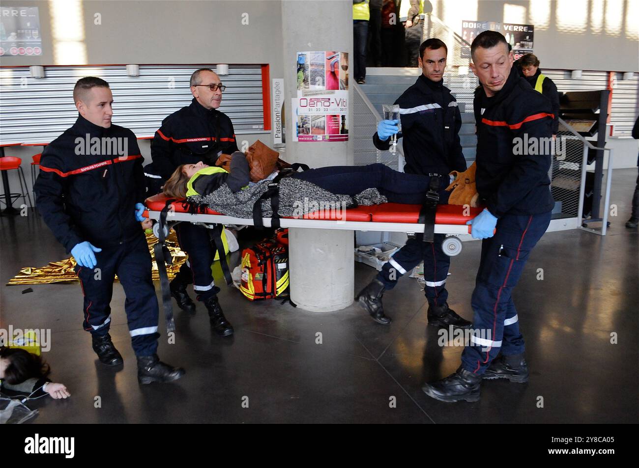 Esercitazione anti-terrorismo, Macon, Saone-et-Loire, regione Bourgogne-Franca Contea, Francia Foto Stock