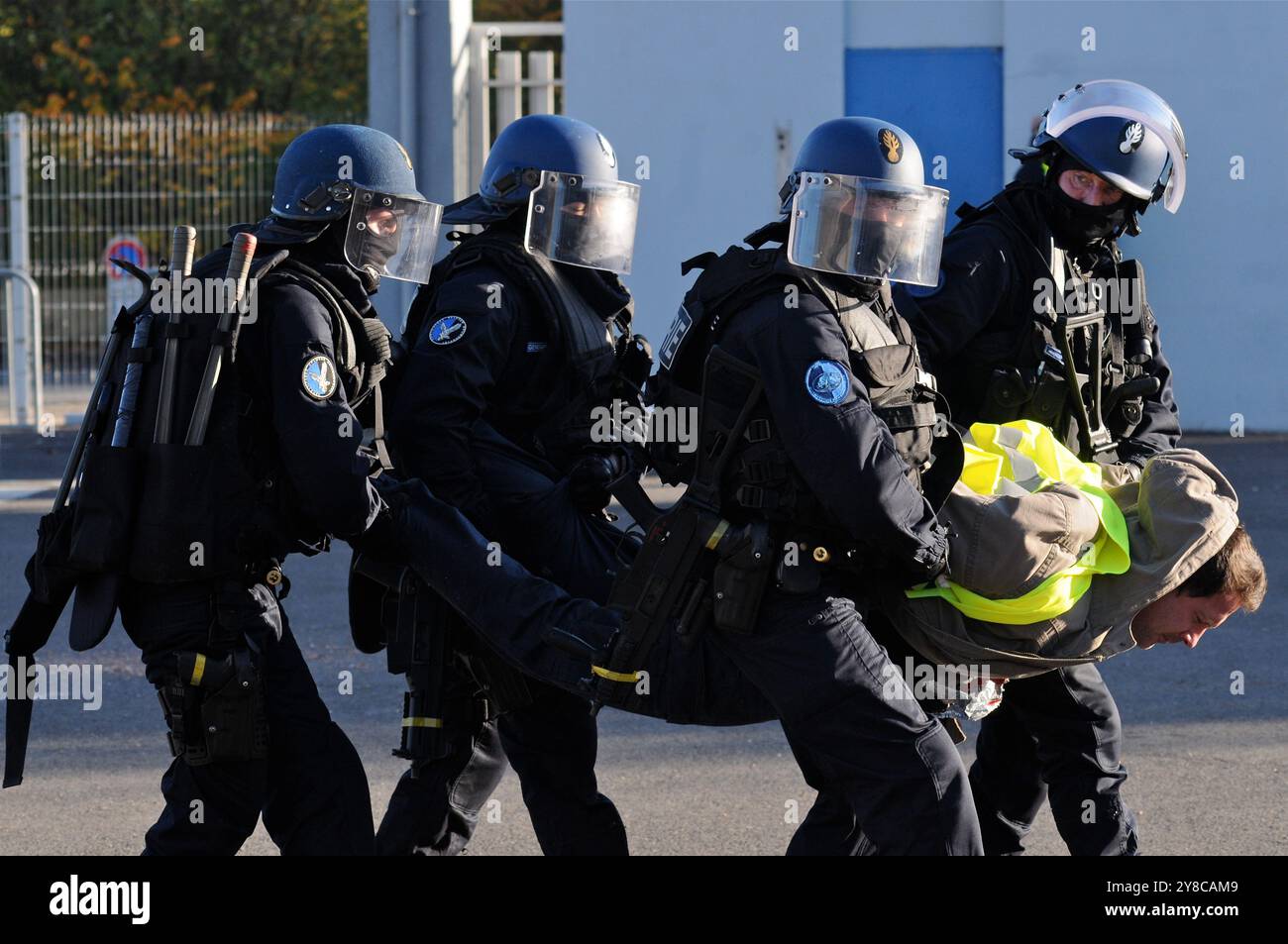 Esercitazione anti-terrorismo, Macon, Saone-et-Loire, regione Bourgogne-Franca Contea, Francia Foto Stock