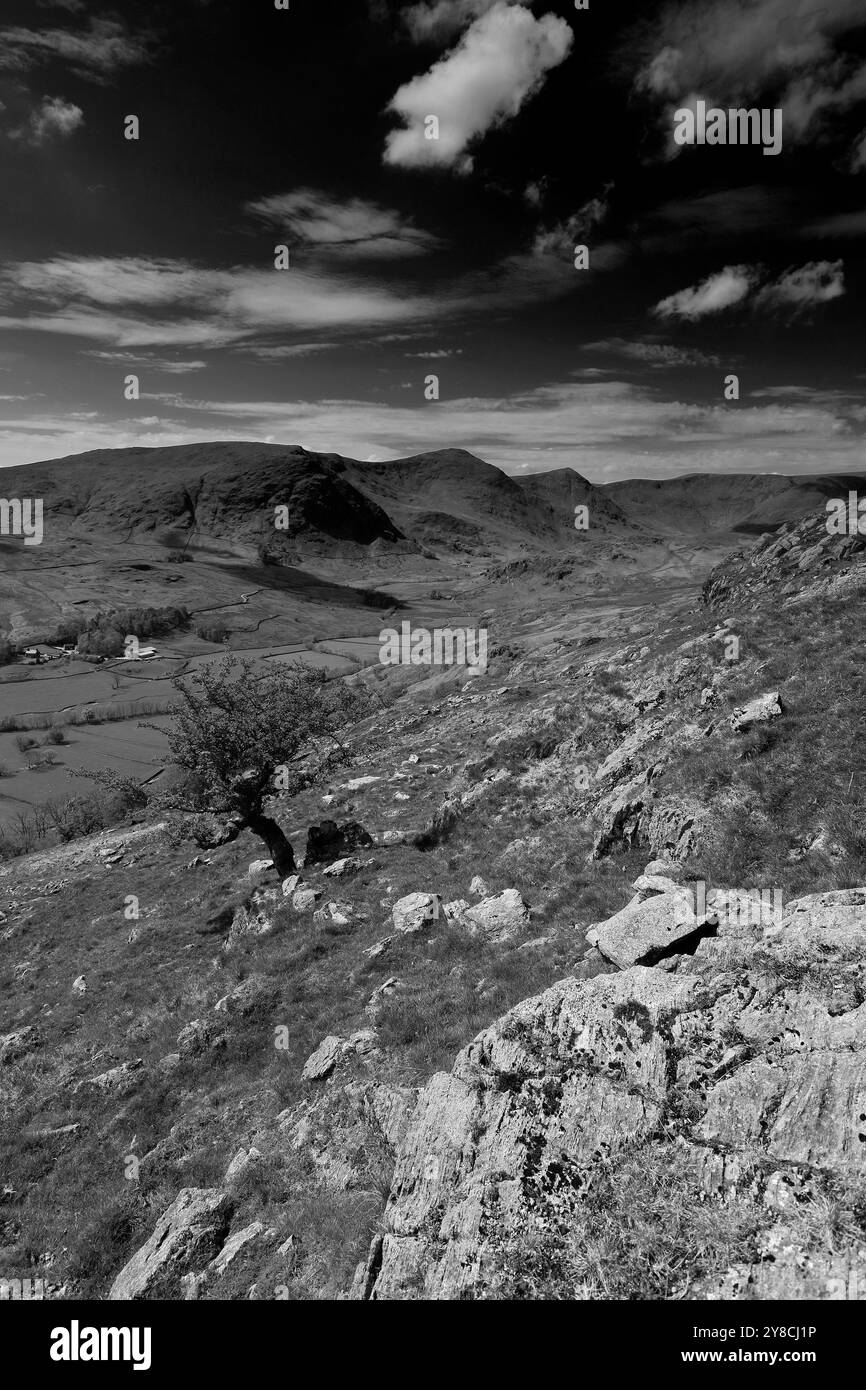 Vista sulla valle di Kentmere, sul Lake District National Park; Cumbria; Inghilterra; Regno Unito Foto Stock