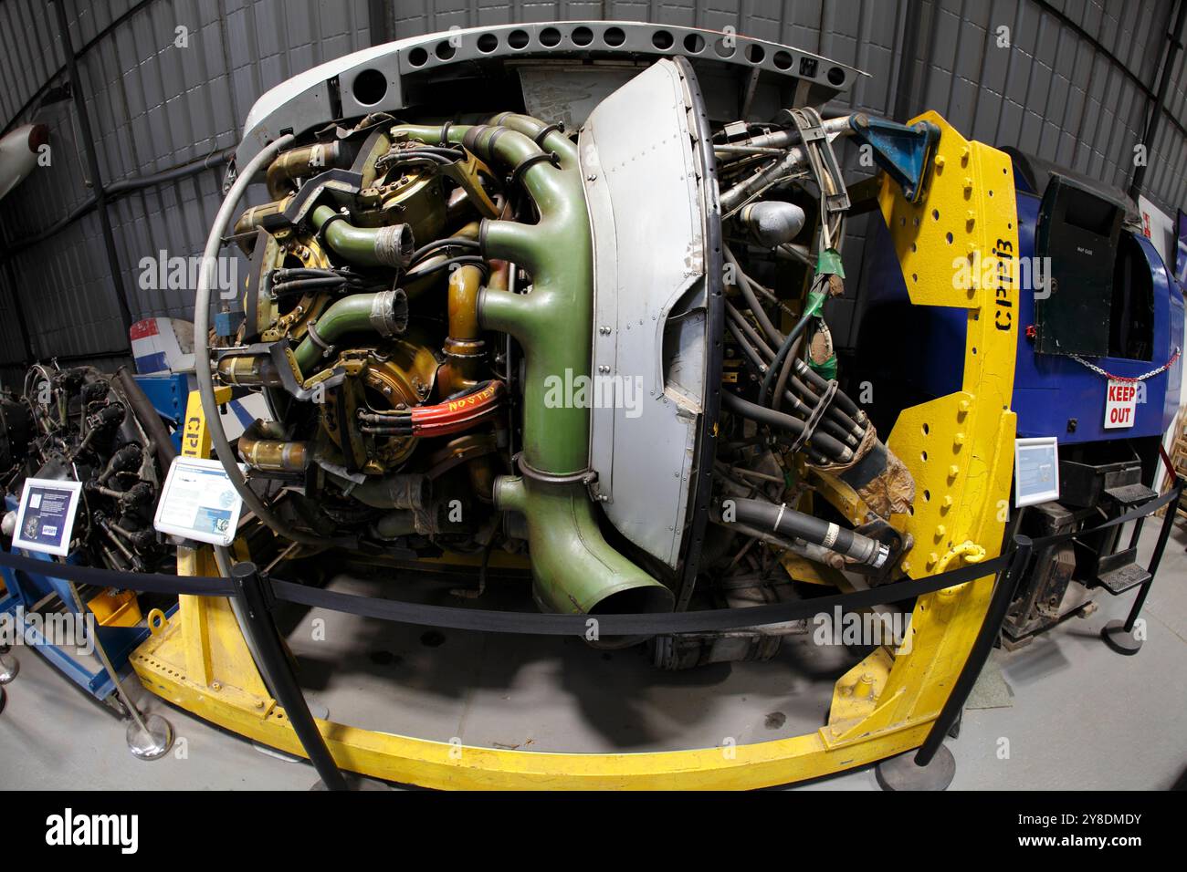 Motore radiale Bristol Mercules MK 264 con valvola a manicotto raffreddato ad aria a due file e 14 valvole. Firmato da Sir Roy Fedden. Foto Stock