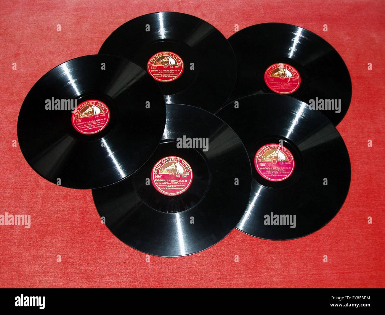 Vecchi dischi vintage Foto Stock