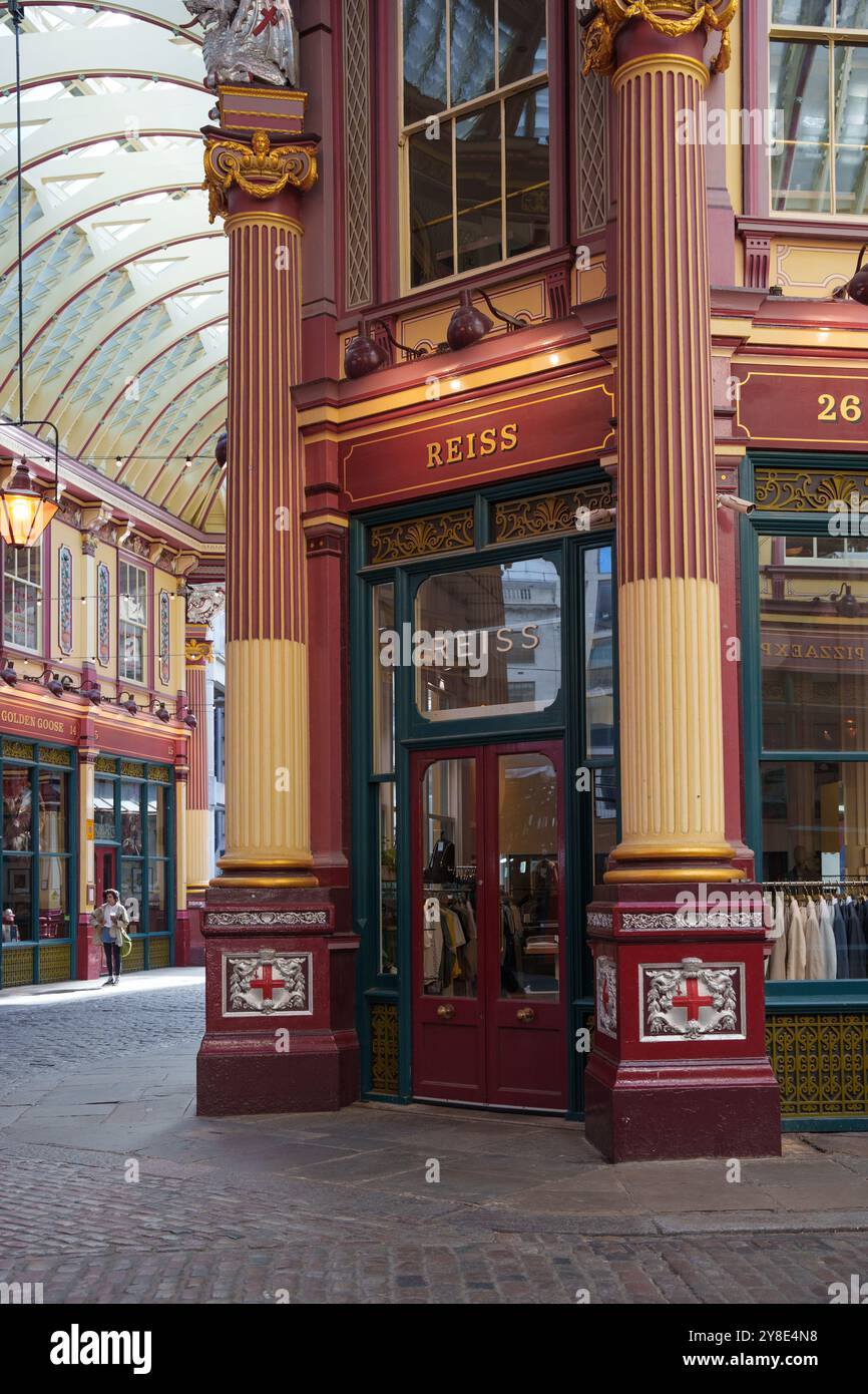 Stazione di Londra paddington e città di Londra, Leadenhall Market dettagli architettonici Foto Stock