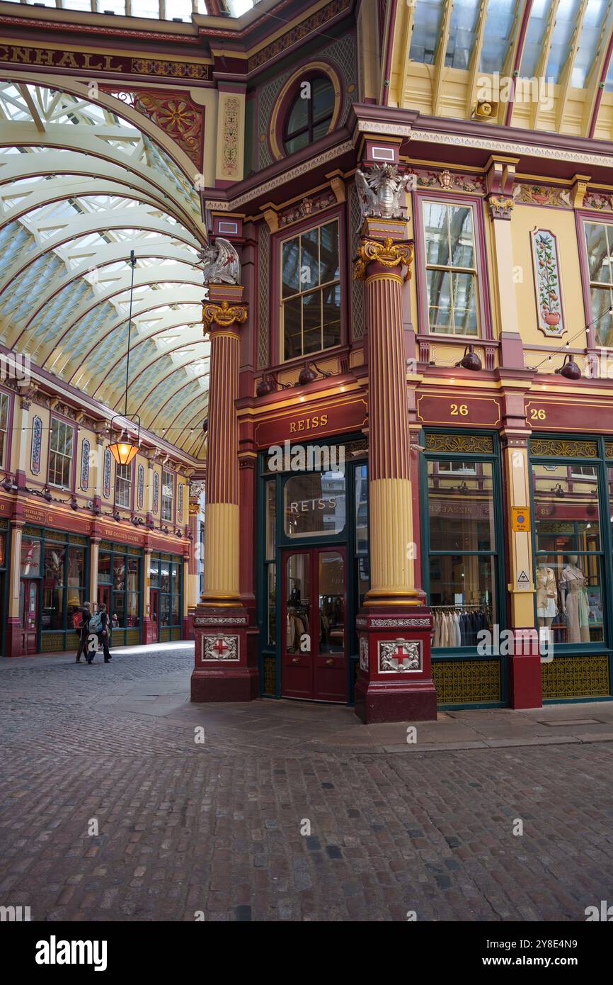 Stazione di Londra paddington e città di Londra, Leadenhall Market dettagli architettonici Foto Stock