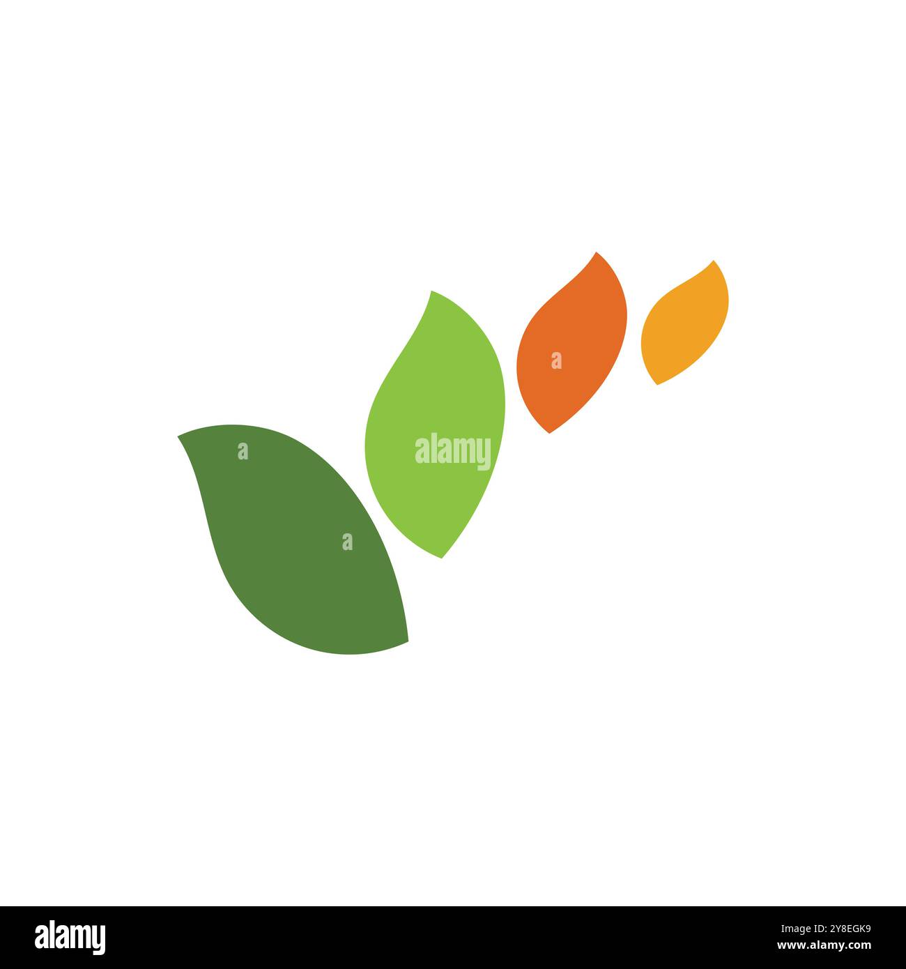 Modello simbolo elemento vettoriale logo foglia verde Illustrazione Vettoriale