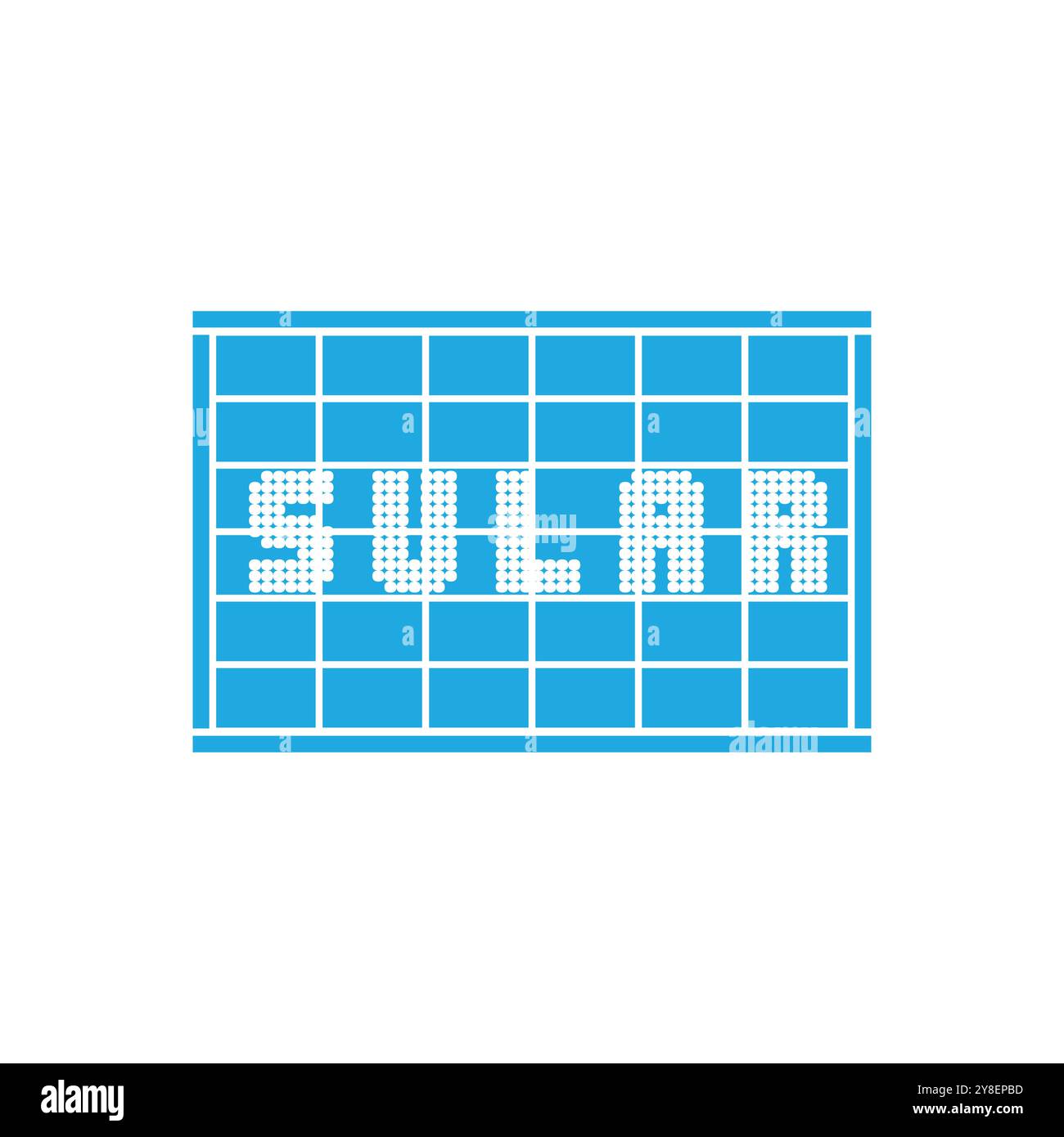 Logo del pannello solare piatto vettoriale e design simbolo Illustrazione Vettoriale