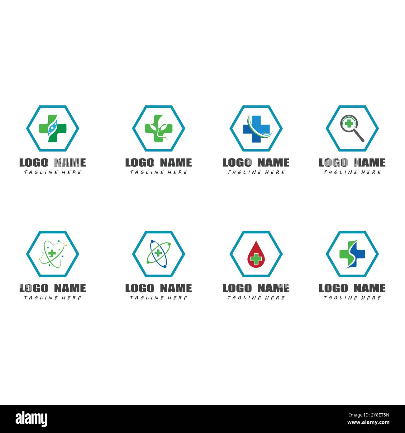 Cross Medical Logo Template simbolo vettoriale natura Illustrazione Vettoriale