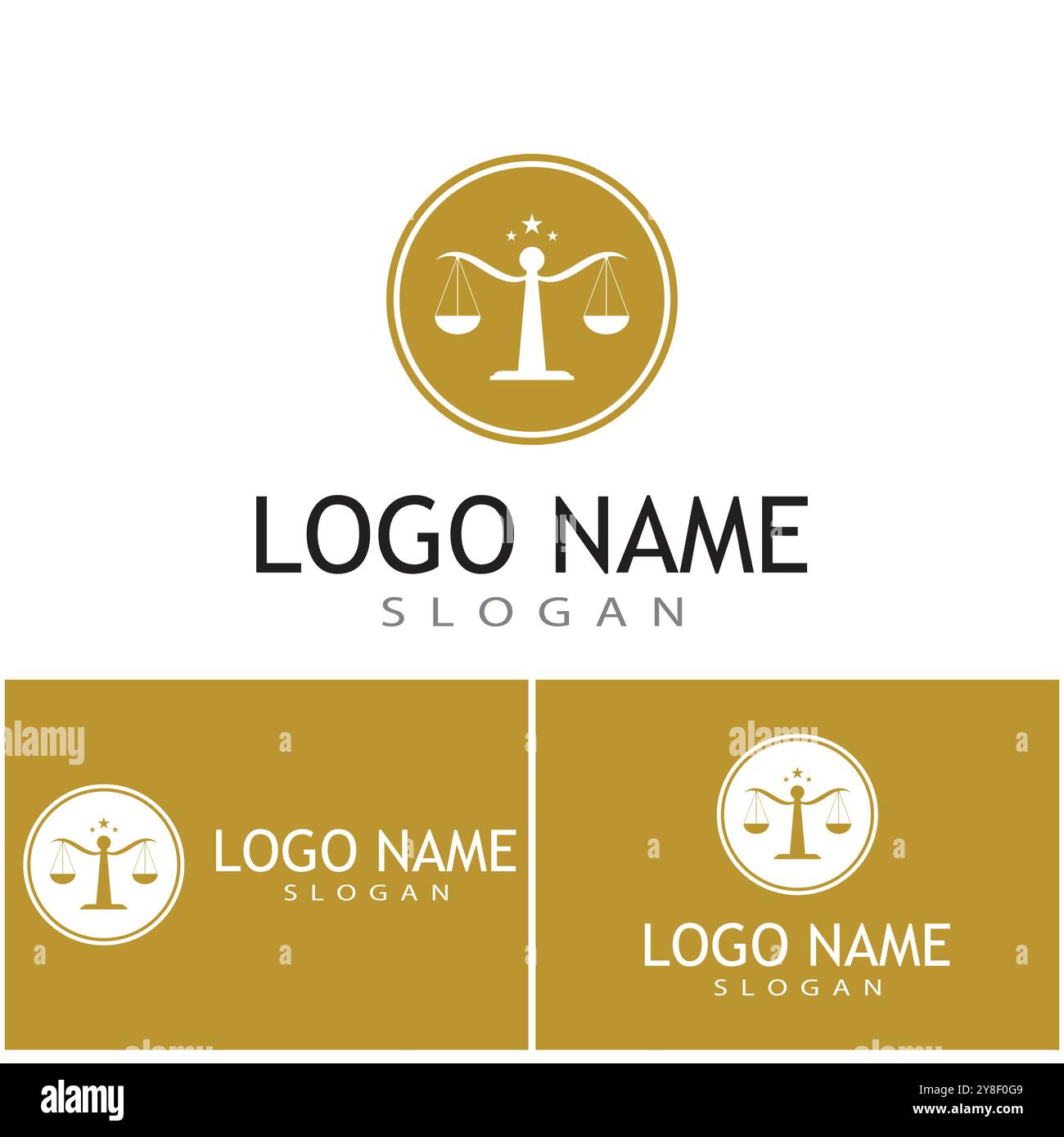 Giustizia legge modello Logo vettore design illsutration Illustrazione Vettoriale