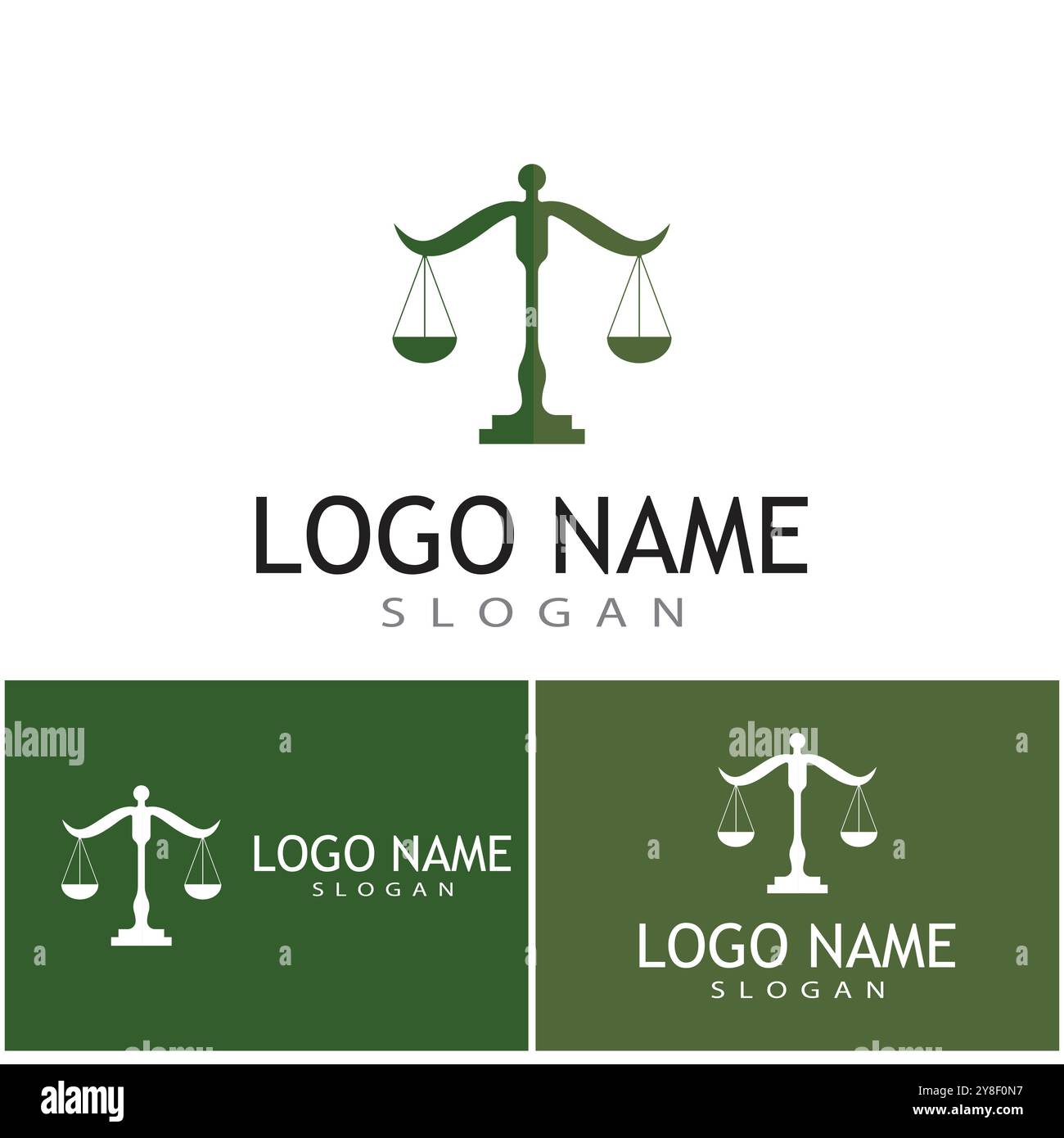 Giustizia legge modello Logo vettore design illsutration Illustrazione Vettoriale