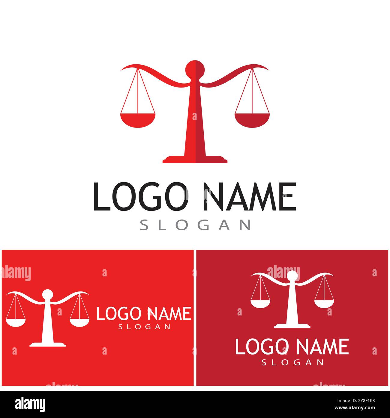 Giustizia legge modello Logo vettore design illsutration Illustrazione Vettoriale