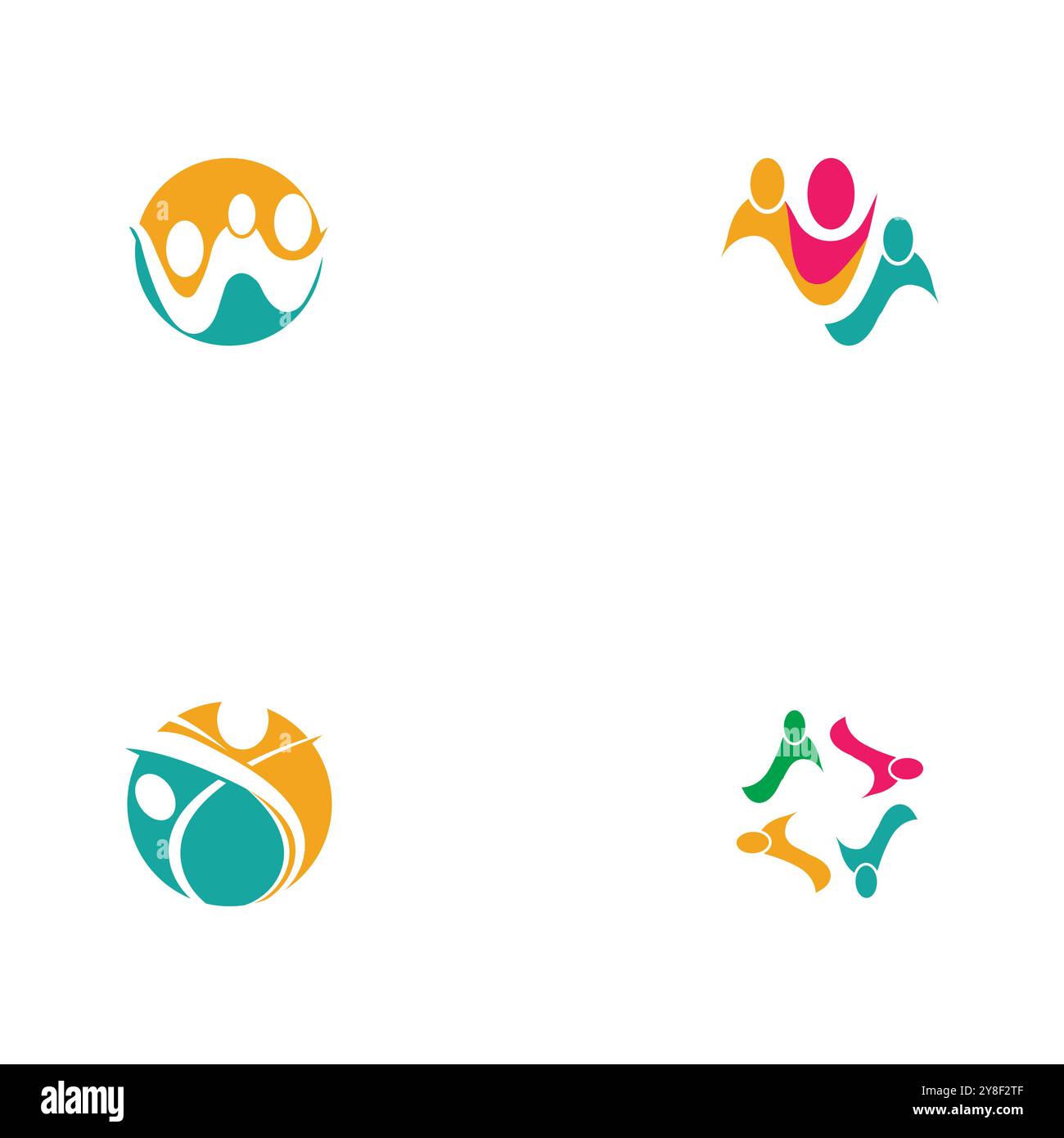 Impostare il modello di progettazione di Community, network e icone social Illustrazione Vettoriale