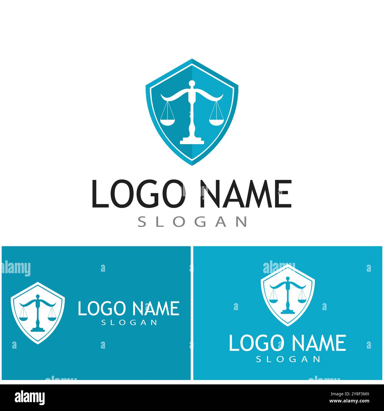 Giustizia legge modello Logo vettore design illsutration Illustrazione Vettoriale