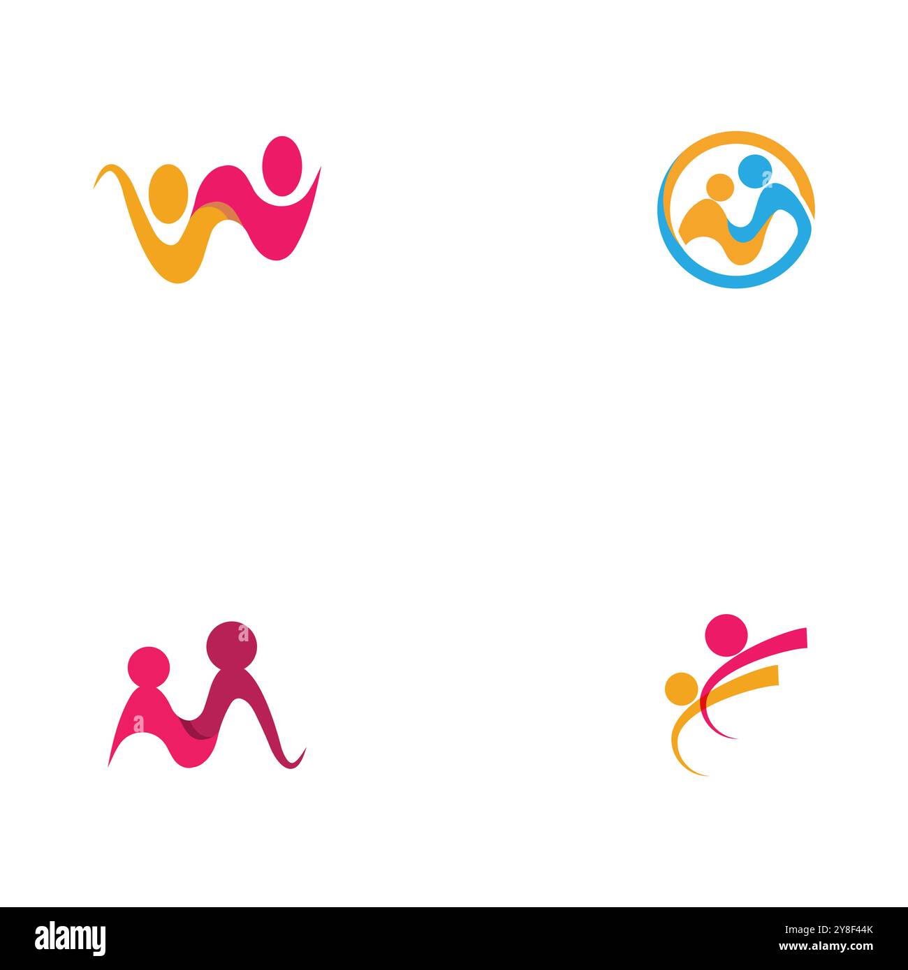 Impostare il modello di progettazione di Community, network e icone social Illustrazione Vettoriale