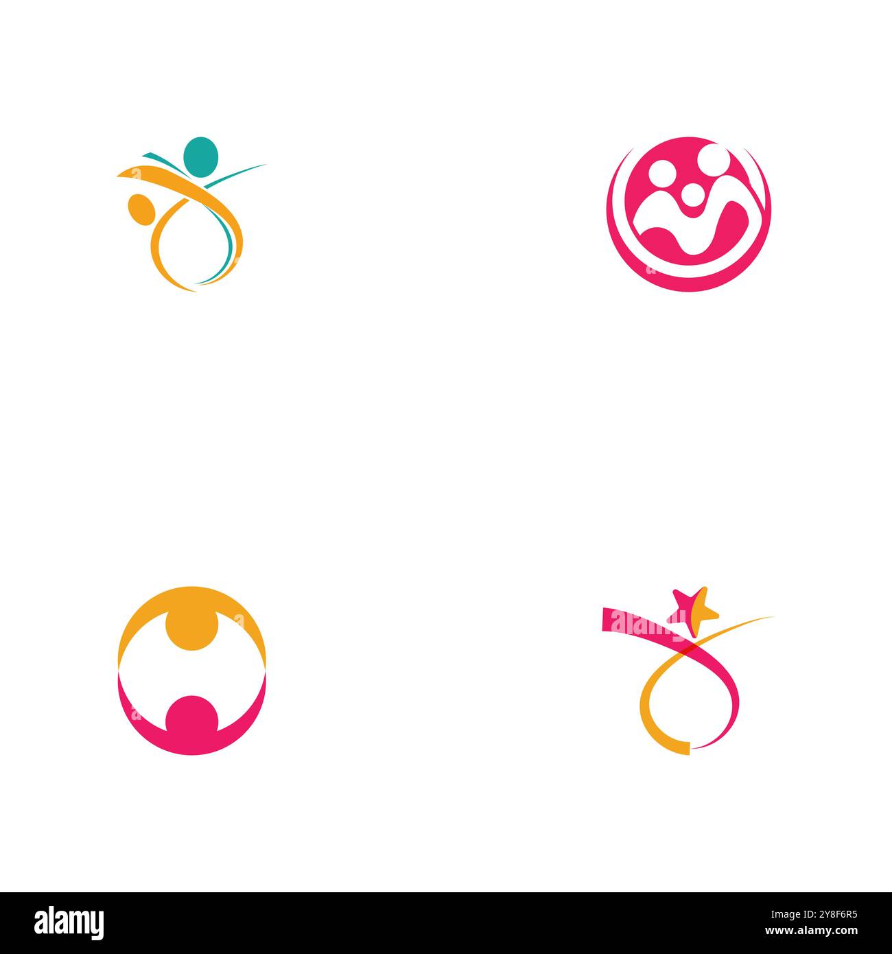 Impostare il modello di progettazione di Community, network e icone social Illustrazione Vettoriale