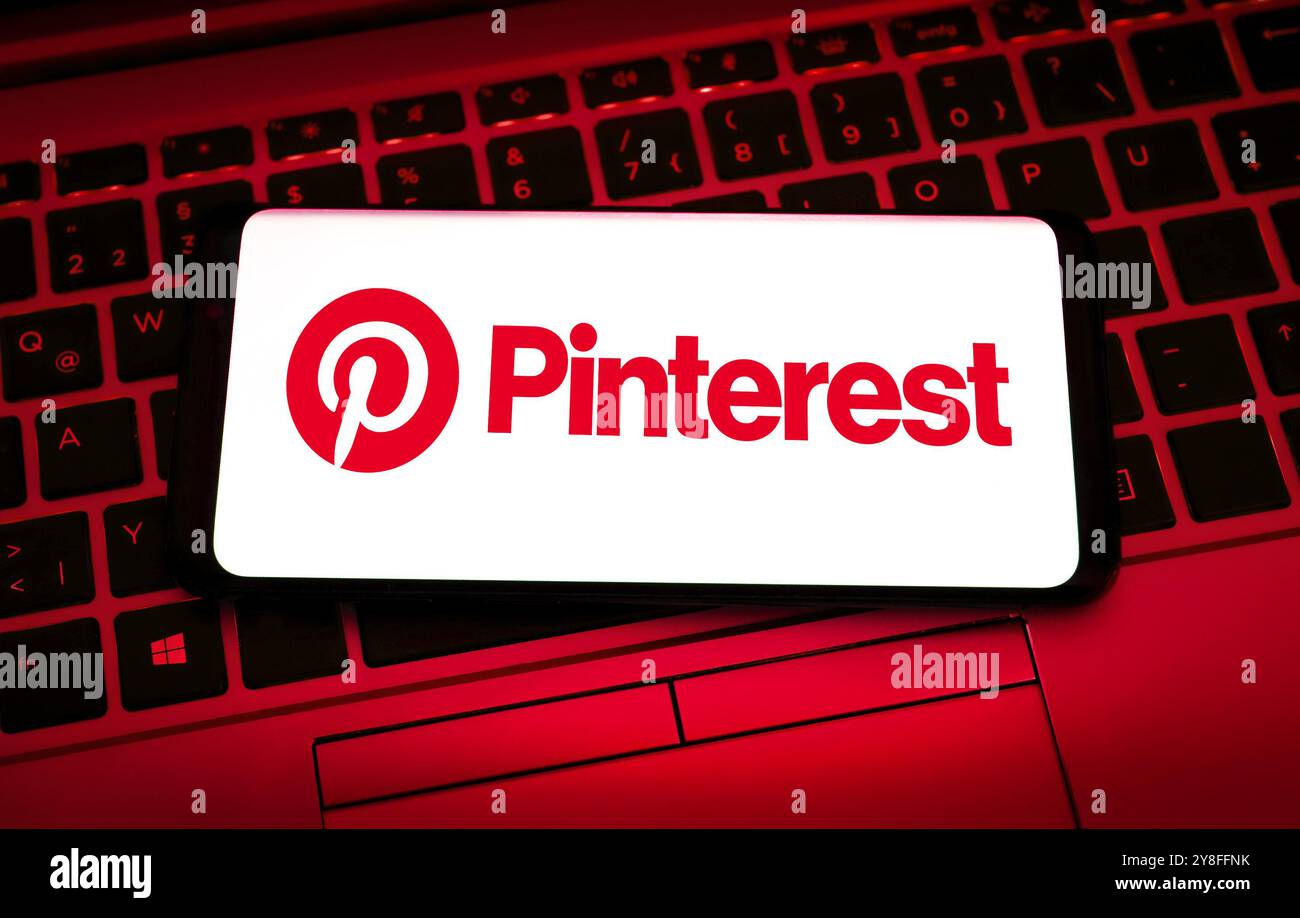 Piattaforma Pinterest per ispirazione creativa e fai da te Foto Stock