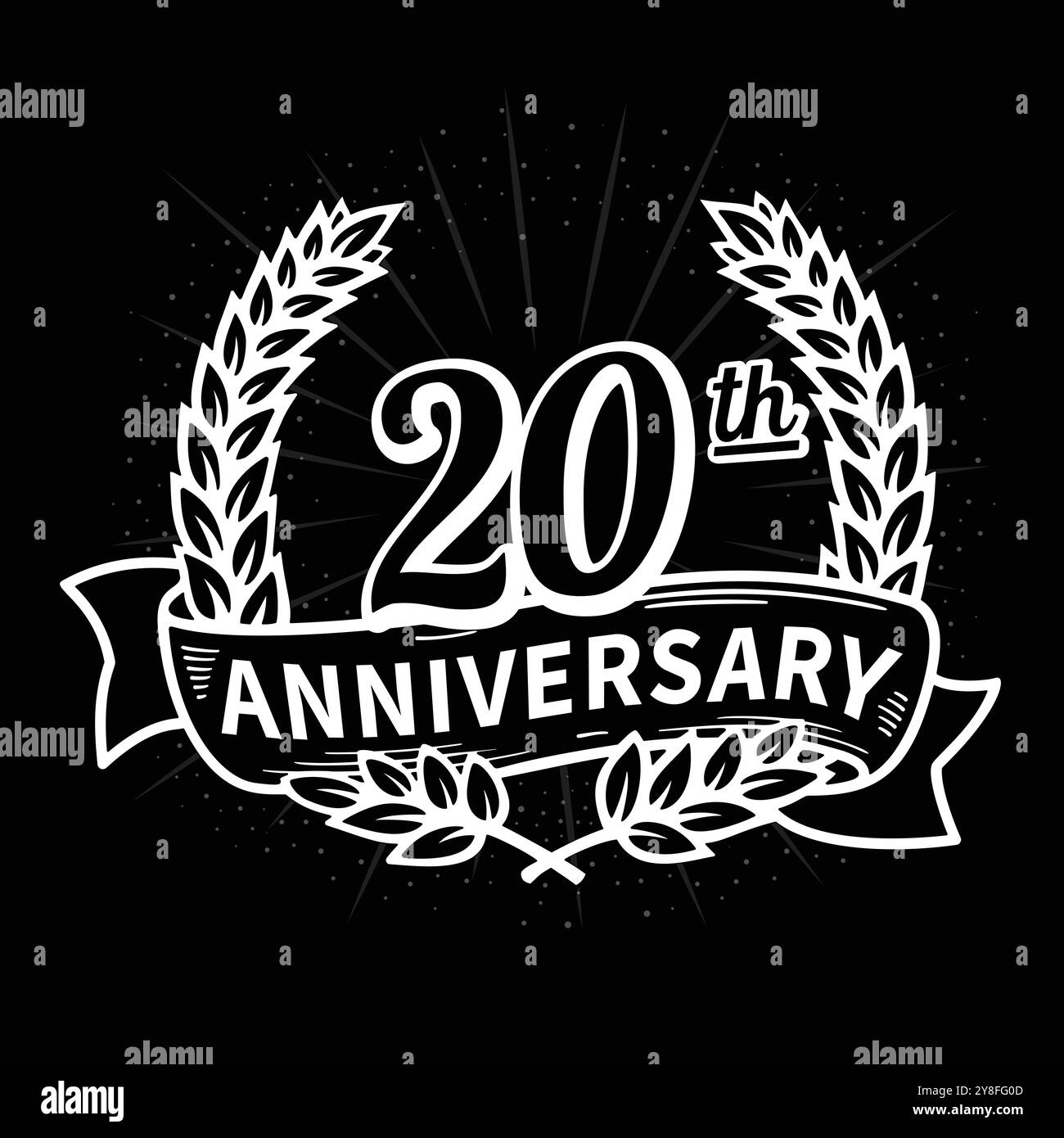 logotipo celebrativo dei 20 anni. logo del ventesimo anniversario. Vettore e illustrazione. Illustrazione Vettoriale