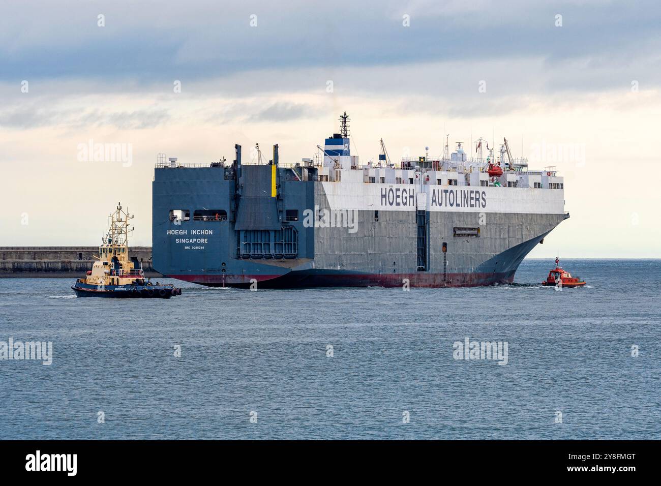 Hoegh Autoliners, autocarro e autocarro Hoegh Inchon, in partenza dal porto di Tyne - agosto 2018 Foto Stock
