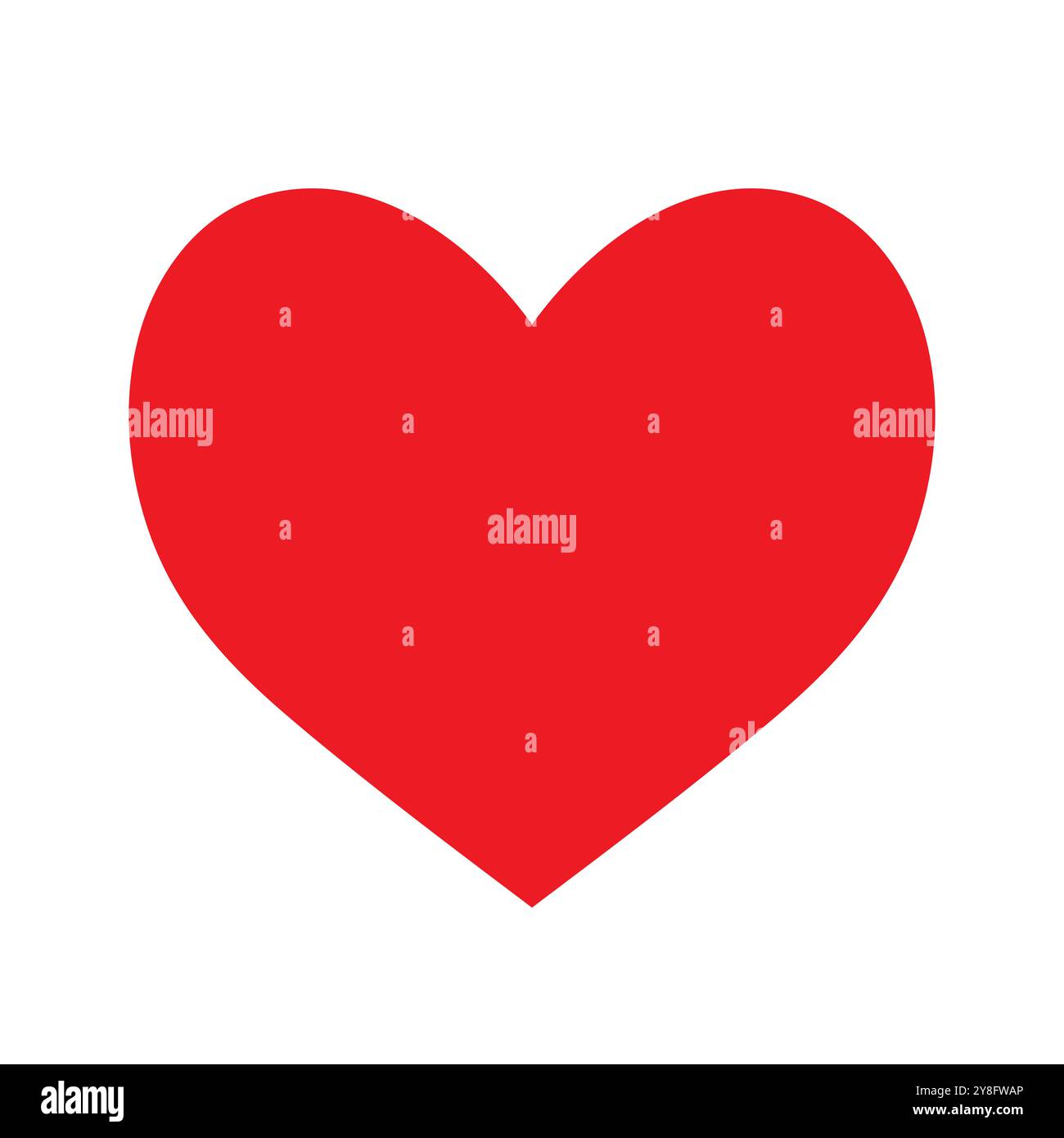 Un cuore rosso su sfondo bianco. L'icona rossa del cuore. Il concetto del 14 febbraio. Illustrazione Vettoriale