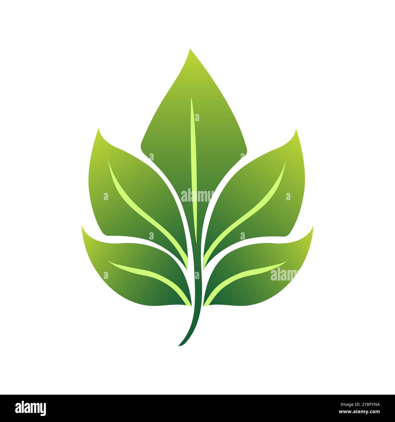 Foglia verde, logo per prodotti naturali Foto Stock