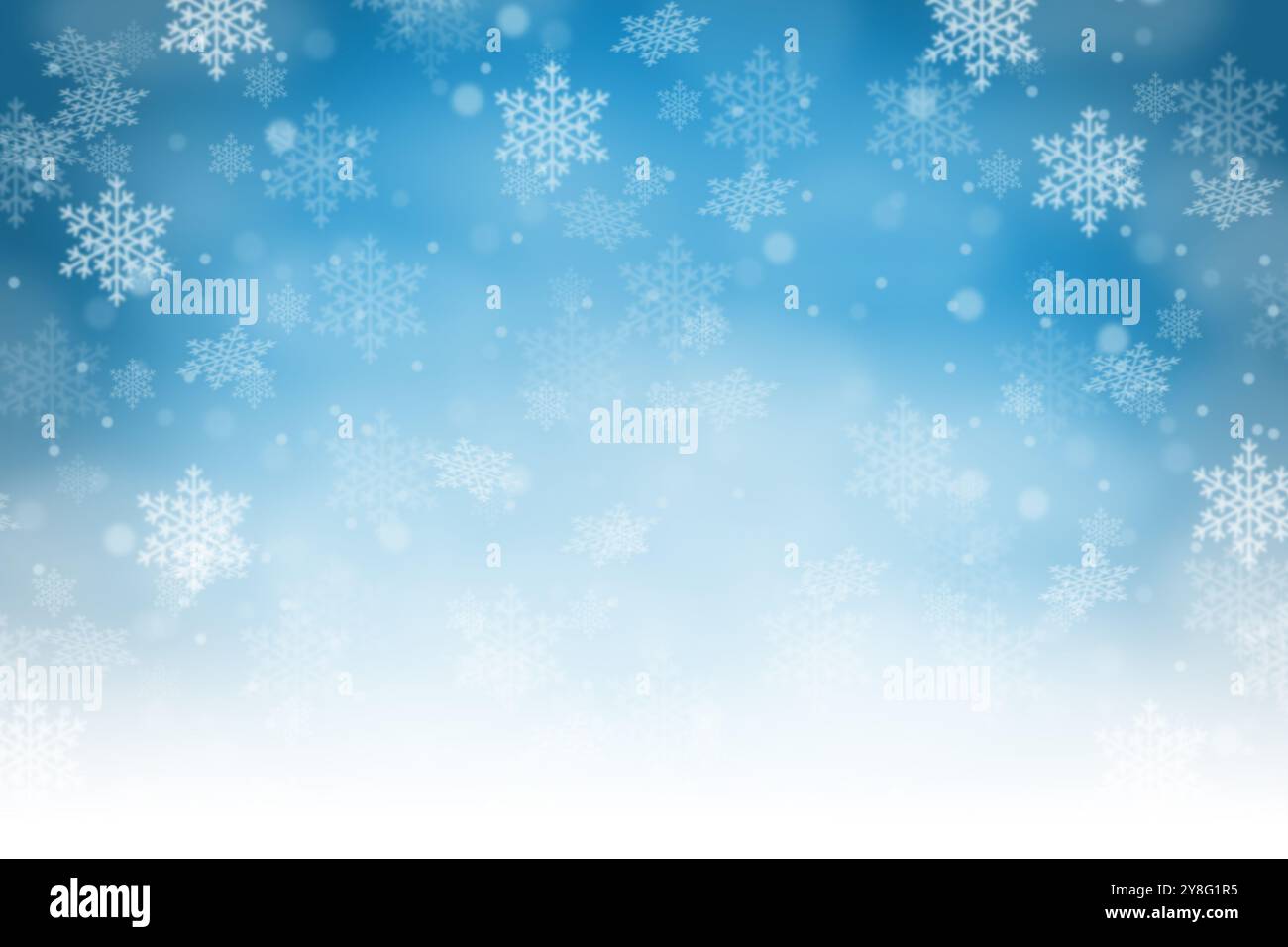 Sfondo natalizio con carta invernale con motivo blu fiocchi di neve spazio copia copia nevicata Foto Stock