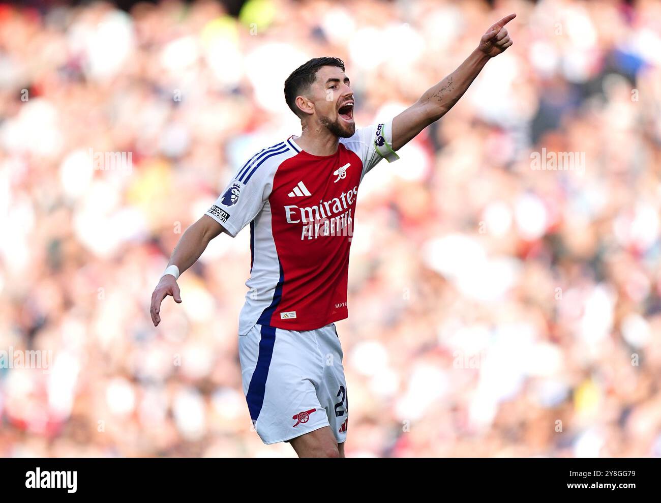 Jorginho dell'Arsenal durante la partita di Premier League all'Emirates Stadium di Londra. Data foto: Sabato 5 ottobre 2024. Foto Stock