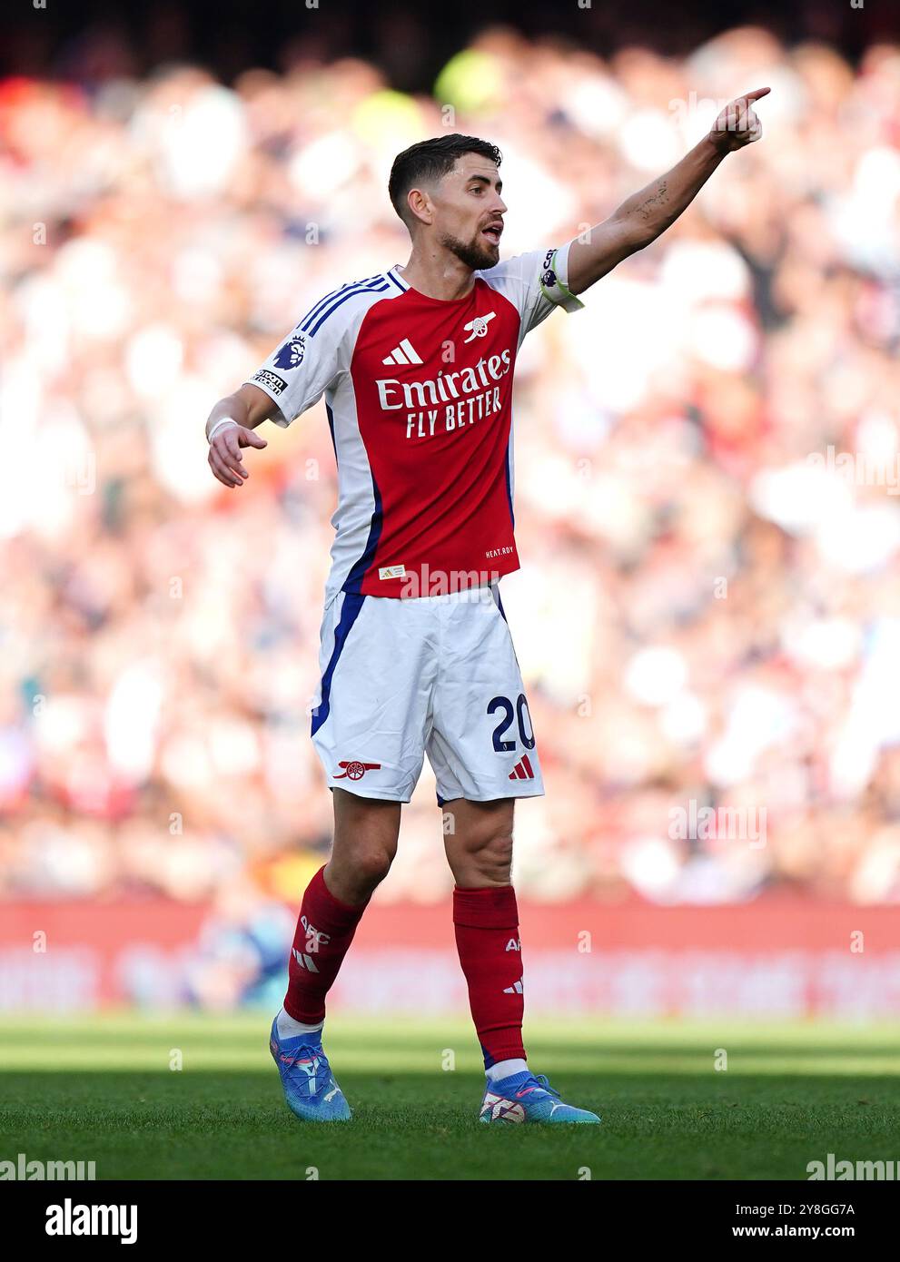 Jorginho dell'Arsenal durante la partita di Premier League all'Emirates Stadium di Londra. Data foto: Sabato 5 ottobre 2024. Foto Stock