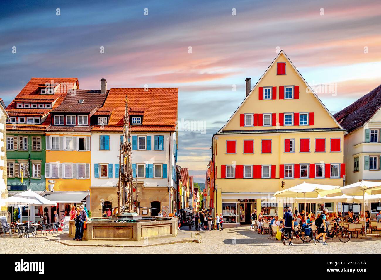 Città vecchia di Rottenburg am Neckar, Germania Foto Stock