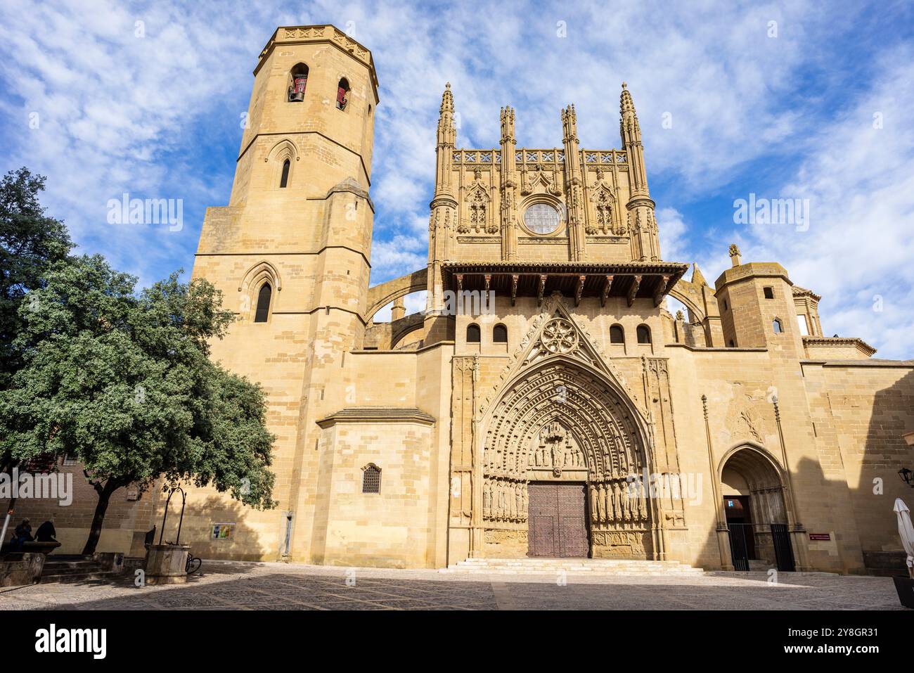 Cattedrale di Santa María de Huesca, stile gotico, fine XIII secolo, completata all'inizio del XVI secolo, Huesca, comunità Aragona, Spagna. Foto Stock