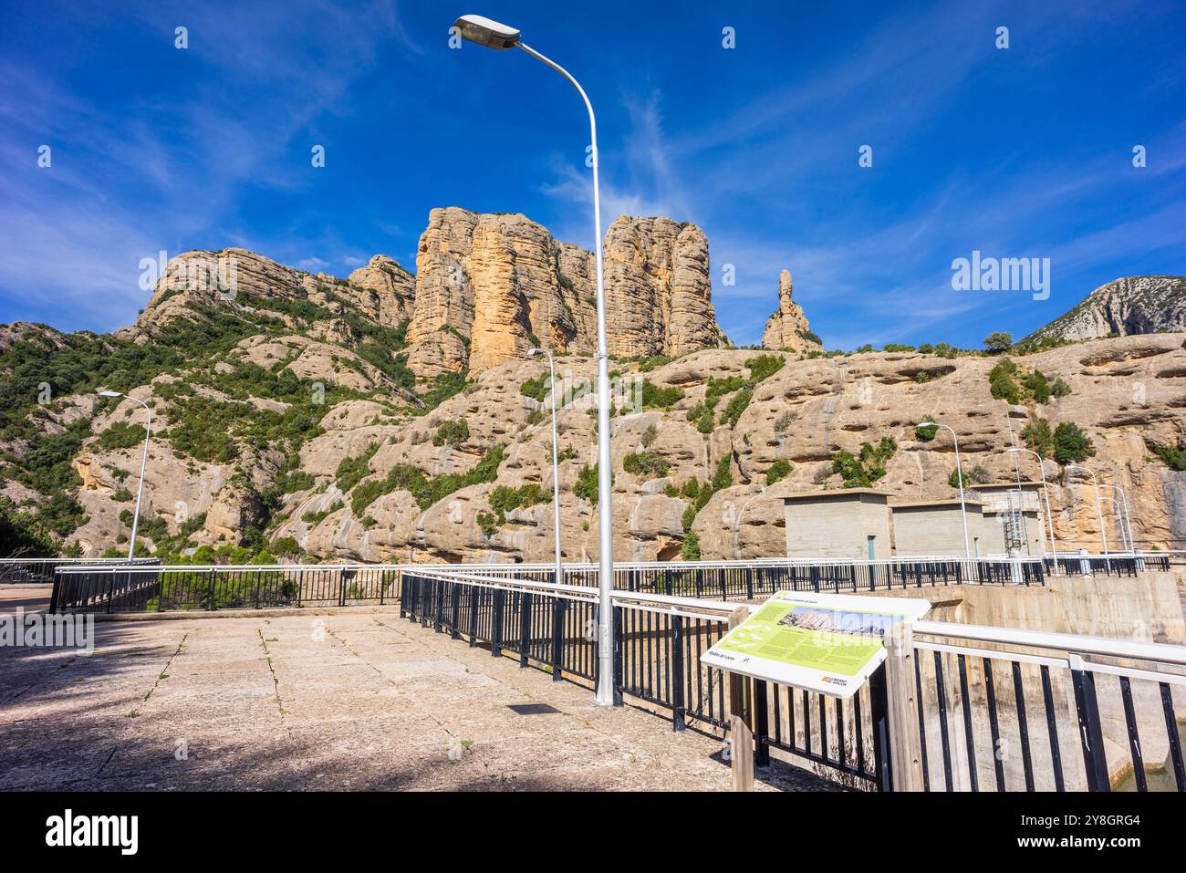 Bacino idrico di Mallos de Ligüerri e Vadiello, Sierra e Canyon del Parco naturale di Guara, Huesca, comunità Aragona, Spagna. Foto Stock