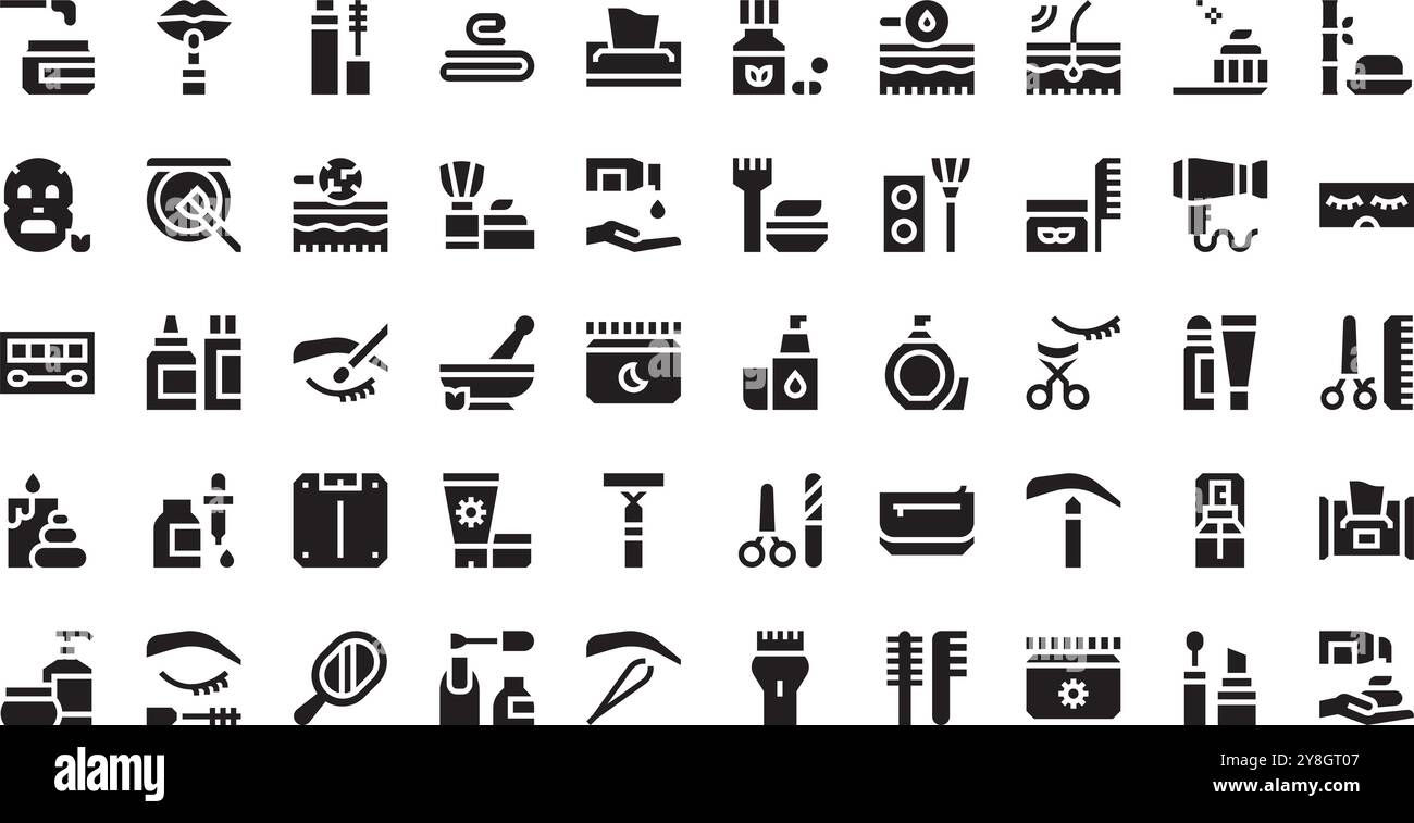 Icone bellezza Collezione icone vettoriali di alta qualità con tratto modificabile. Ideale per progetti professionali e creativi. Illustrazione Vettoriale