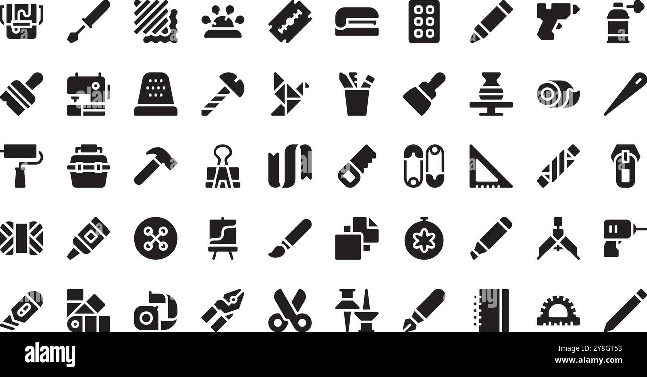 Creazione di icone . Raccolta di icone vettoriali di alta qualità con traccia modificabile. Ideale per progetti professionali e creativi. Illustrazione Vettoriale