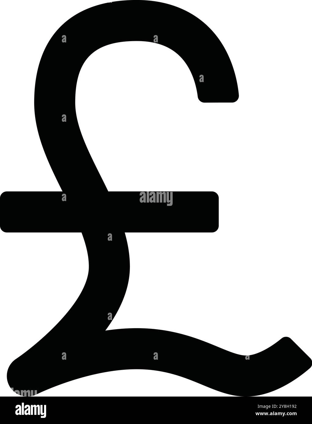 Simbolo della sterlina britannica. Simbolo isolato per la sterlina, la valuta del Regno Unito. Illustrazione Vettoriale