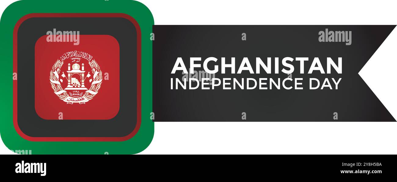 Afghanistan Independence Day, 17 agosto, biglietto d'auguri, illustrazione stock, Afghanistan Independence Day modello modificabile. file eps. Illustrazione Vettoriale