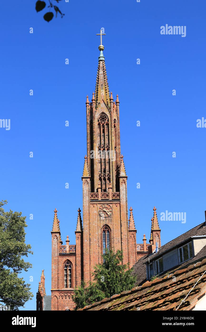 Vista del monastero nella città di Malchow Foto Stock