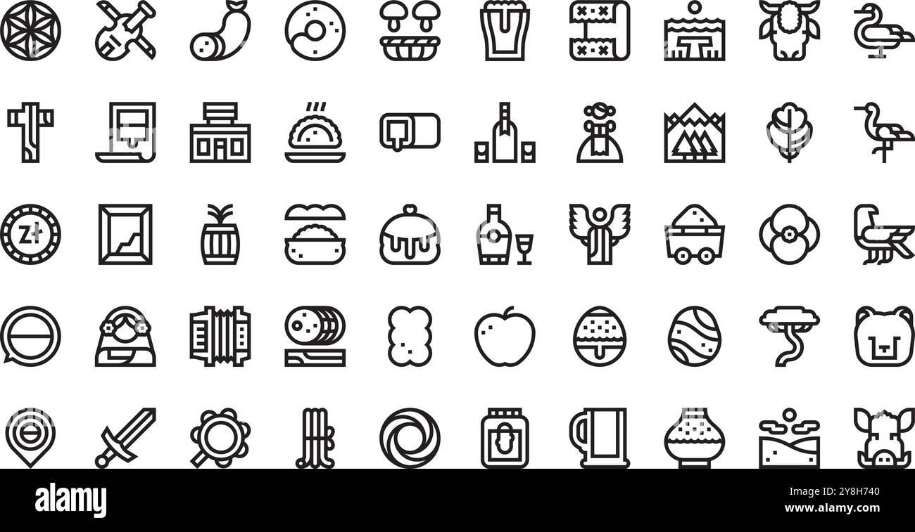 Collezione Arpoland iconss-iv icone vettoriali di alta qualità con traccia modificabile. Ideale per progetti professionali e creativi. Illustrazione Vettoriale