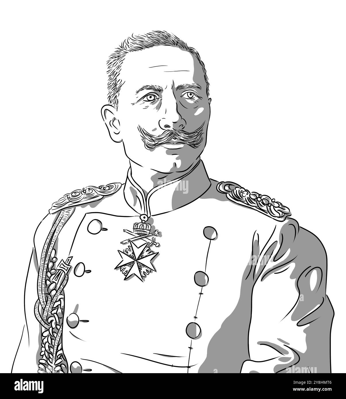 Ritratto di Guglielmo II, l'ultimo imperatore tedesco e re di Prussia Foto Stock