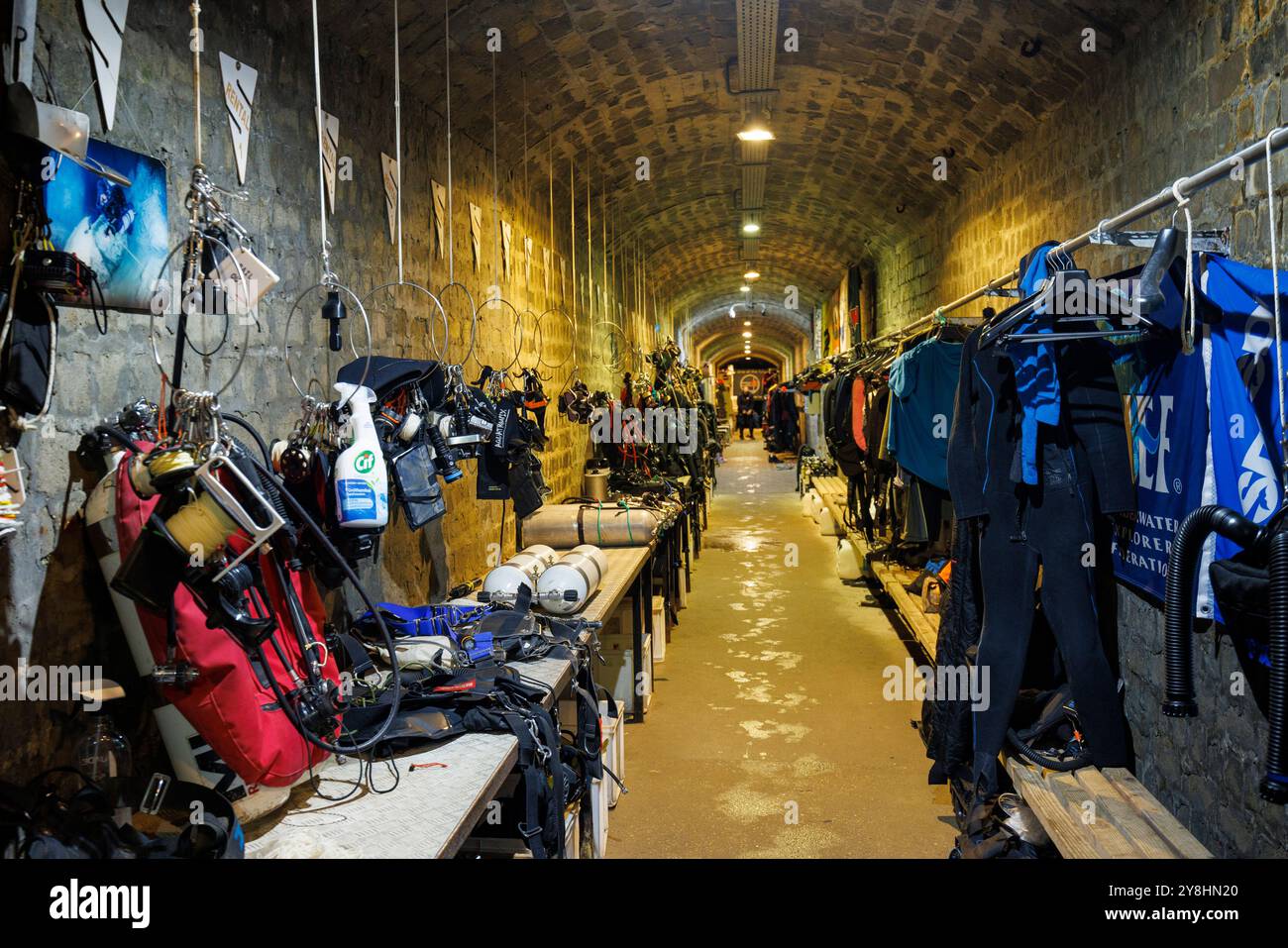 Attrezzatura da immersione a Molnár János, Budapest, Ungheria Foto Stock