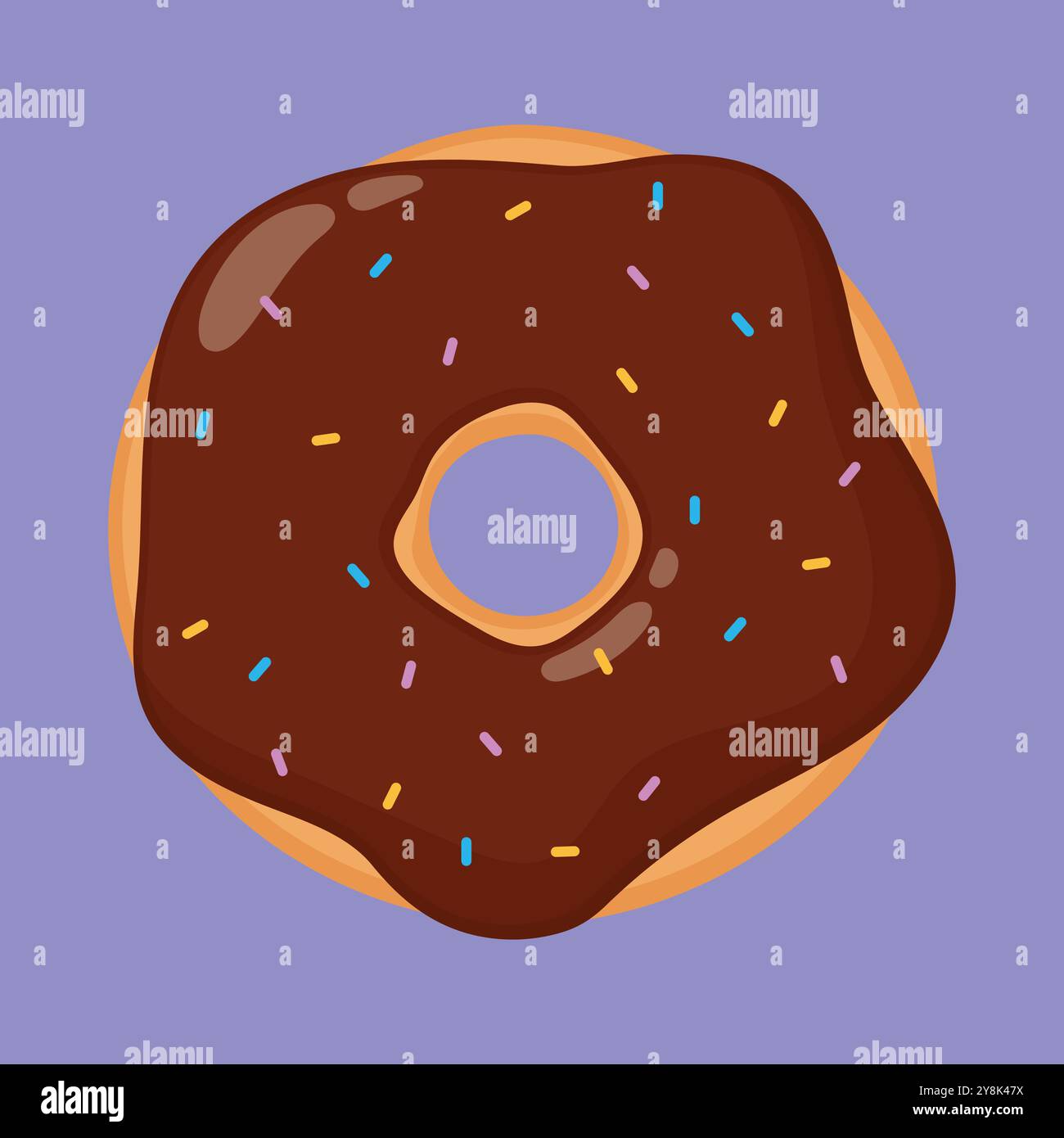 Vettore icona Chocolate Donut. vettore ciambella. deliziosa illustrazione a forma di ciambella Illustrazione Vettoriale