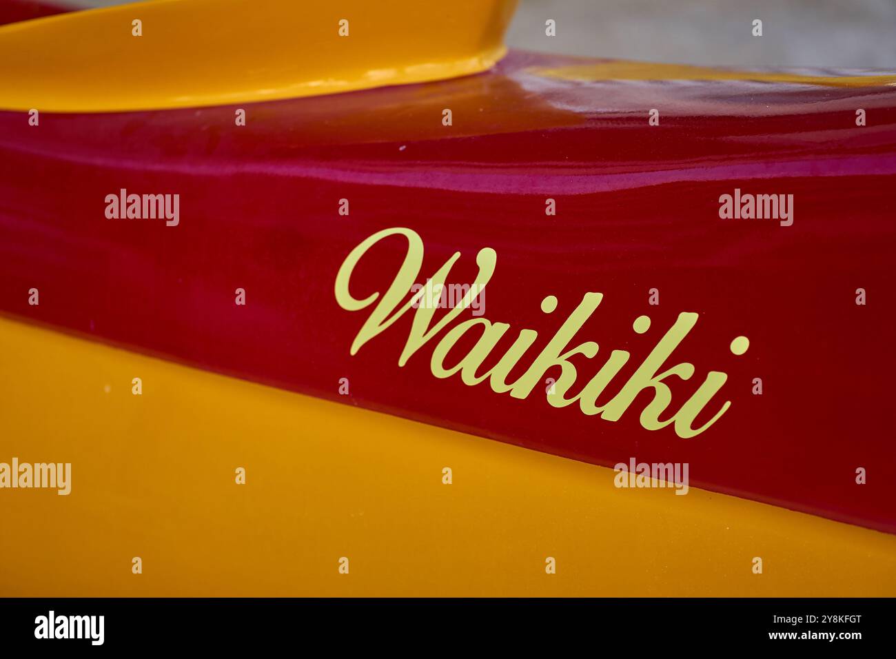 Waikiki firma con le lettere Foto Stock
