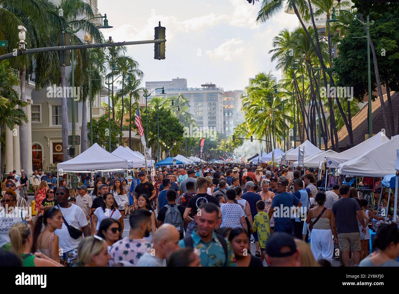 Mercato di Waikiki Street Foto Stock