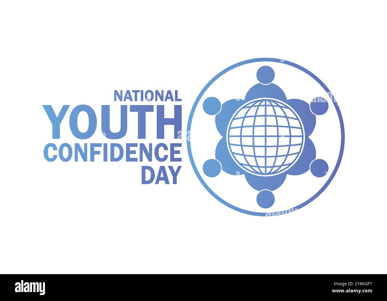 Carta da parati della giornata nazionale della fiducia dei giovani con forme e tipografia, striscione, cartolina, poster, modello. Giornata nazionale della fiducia dei giovani, contesto Illustrazione Vettoriale