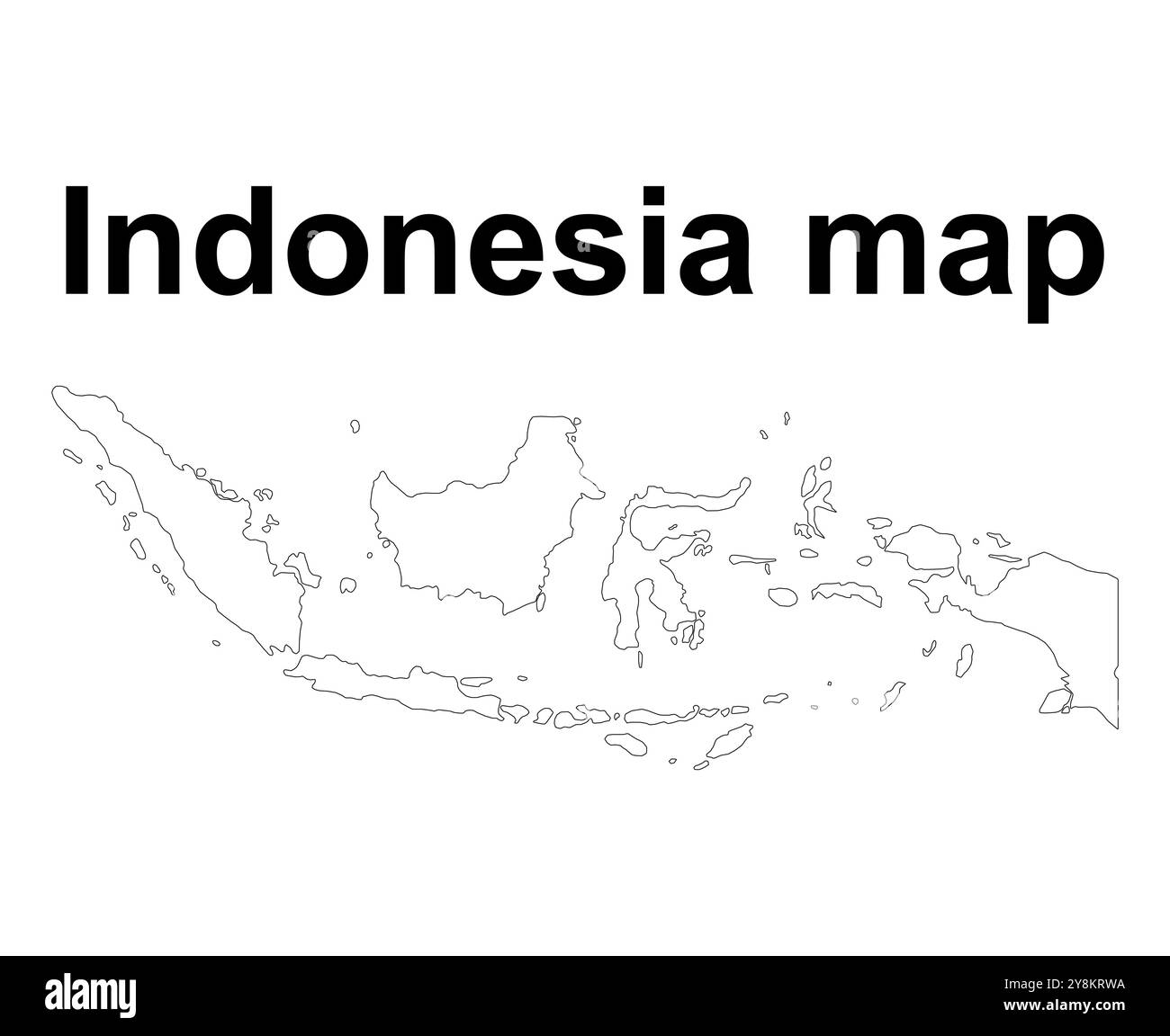 Indonesia forma della mappa dettagliata, simbolo icona del concetto grafico Web piatta illustrazione vettoriale . Illustrazione Vettoriale