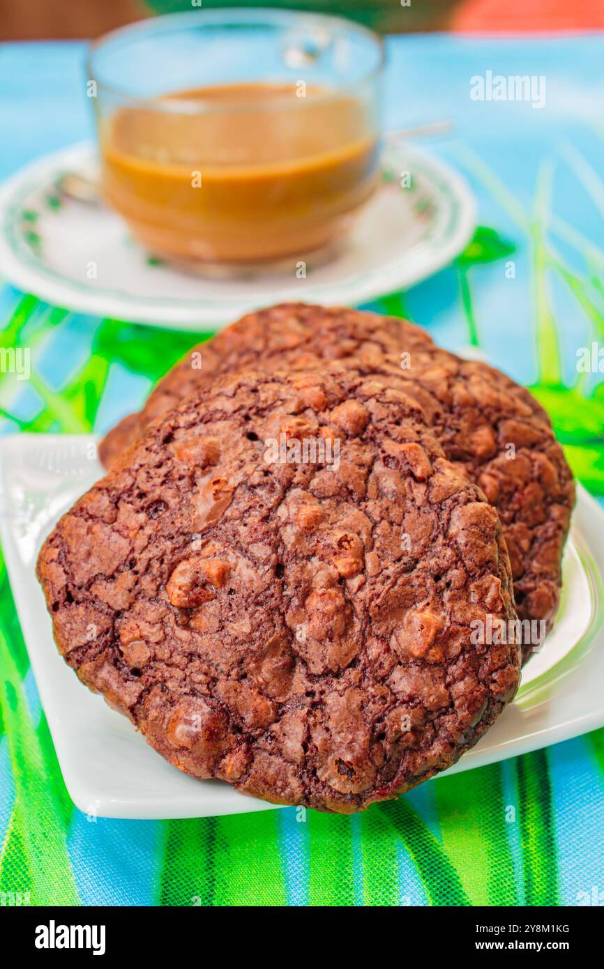 Deliziosi biscotti al cioccolato fatti in casa. Foto Stock