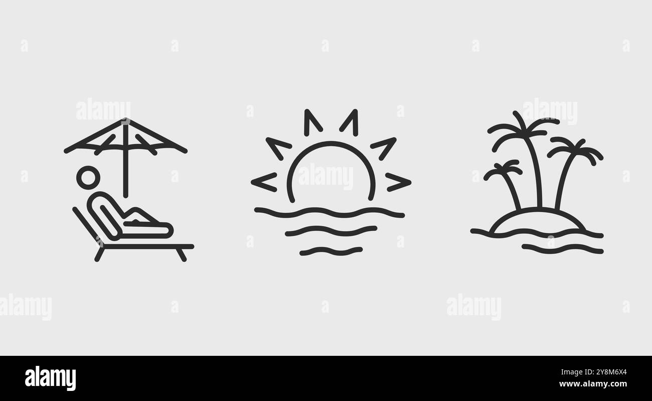 Icone vacanza Illustrazione Vettoriale