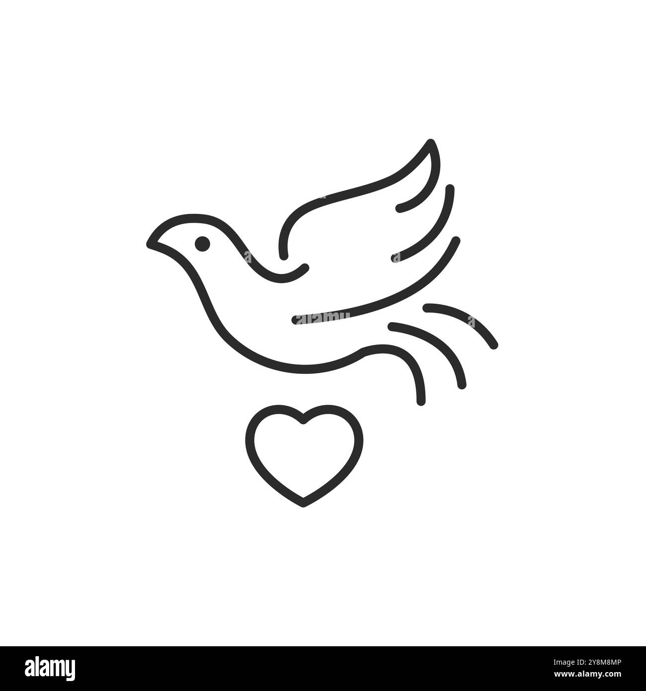 Icona dove of Love Illustrazione Vettoriale